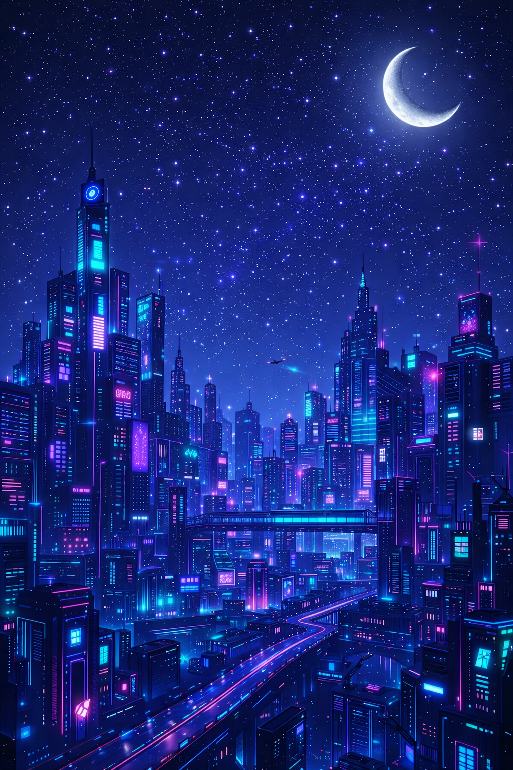 Nocthryn city skyline at night